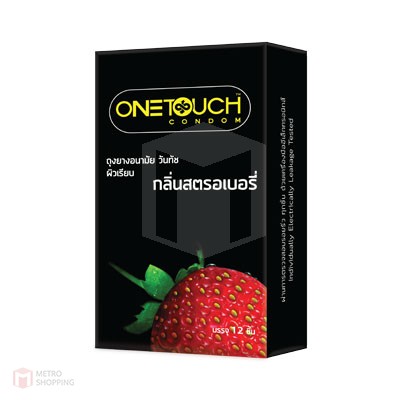 One Touch Strawberry (ผิวเรียบกลิ่นสตอเบอรี่ 12 ชิ้น)