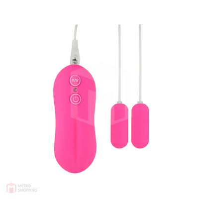 10 Function Dual Bullet Vibrator Pink(อุปกรณ์สั่นลูกสั่น 2 ลูก)