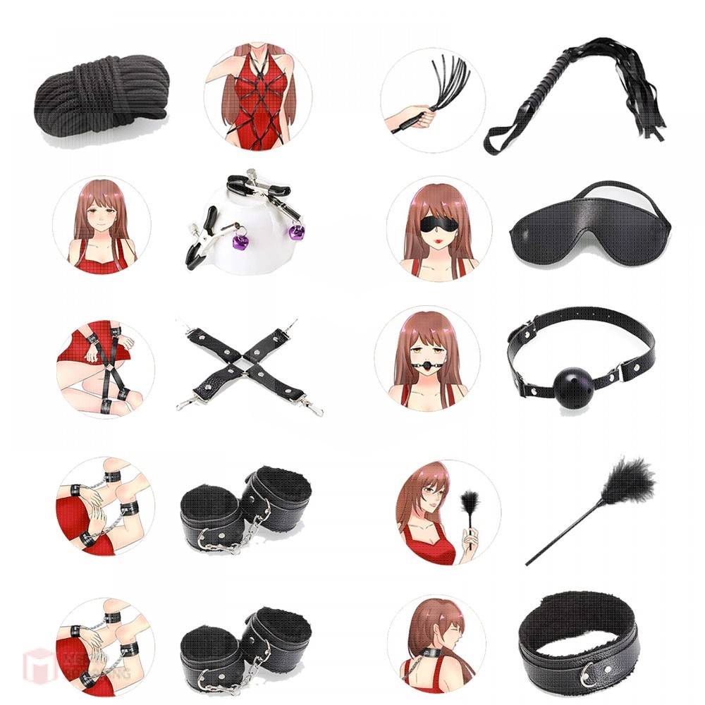 BDSM Sets (เครื่องพันธนาการ 10 ชิ้น)