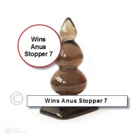  Wins Anus Stopper 7 ของเล่นผลิตจากยางคุณภาพสูง โปร่งแสง สีดำ พื้นผิวสัมผัสเรียบลื่น