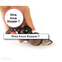  Wins Anus Stopper 7 ของเล่นผลิตจากยางคุณภาพสูง โปร่งแสง สีดำ พื้นผิวสัมผัสเรียบลื่น