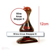  Wins Anus Stopper 8 ของเล่นผลิตจากยางคุณภาพสูง โปร่งแสง สีดำ พื้นผิวสัมผัสเรียบลื่น