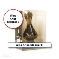  Wins Anus Stopper 8 ของเล่นผลิตจากยางคุณภาพสูง โปร่งแสง สีดำ พื้นผิวสัมผัสเรียบลื่น
