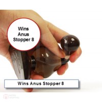  Wins Anus Stopper 8 ของเล่นผลิตจากยางคุณภาพสูง โปร่งแสง สีดำ พื้นผิวสัมผัสเรียบลื่น