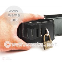 Hybrid Style Handcuffs With Belt Set With Locks And Keys SM-018 ของเล่นระบบสั่นขนาดมาตรฐาน ปรับระดับความแรงได้ 