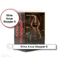  Wins Anus Stopper 6 ของเล่นผลิตจากยางคุณภาพสูง โปร่งแสง สีดำ พื้นผิวสัมผัสเรียบลื่น