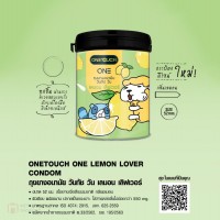 ถุงยางอนามัย ONETOUCH ONE Lemon Lover แบ่งขาย 1 ชิ้น (กลิ่นเลม่อน)