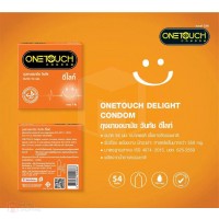 ถุงยางอนามัย ONETOUCH Delight (ถุงยางอนามัยวันทัช ดีไลท์) ขนาด 54 mm. 1 กล่อง 3 ชิ้น