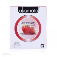 ถุงยางอนามัย Okamoto Strawberry (กลิ่นสตอเบอรี่) 